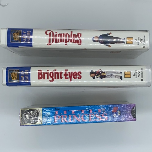 Shirley Temple VHS Tapes bundle DIMPLES,  BRIGHT EYES, THE LITTLE PRINCES - Picture 3 of 9